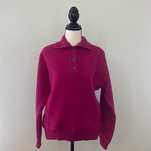 Demetre 100% wool vintage sweater button front cottage core Barbie core skiing